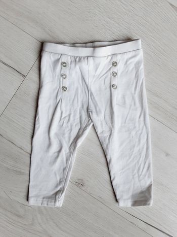 Vêtement bébé fille pantalon legging blanc Du pareil Au même DPAM 9 mois