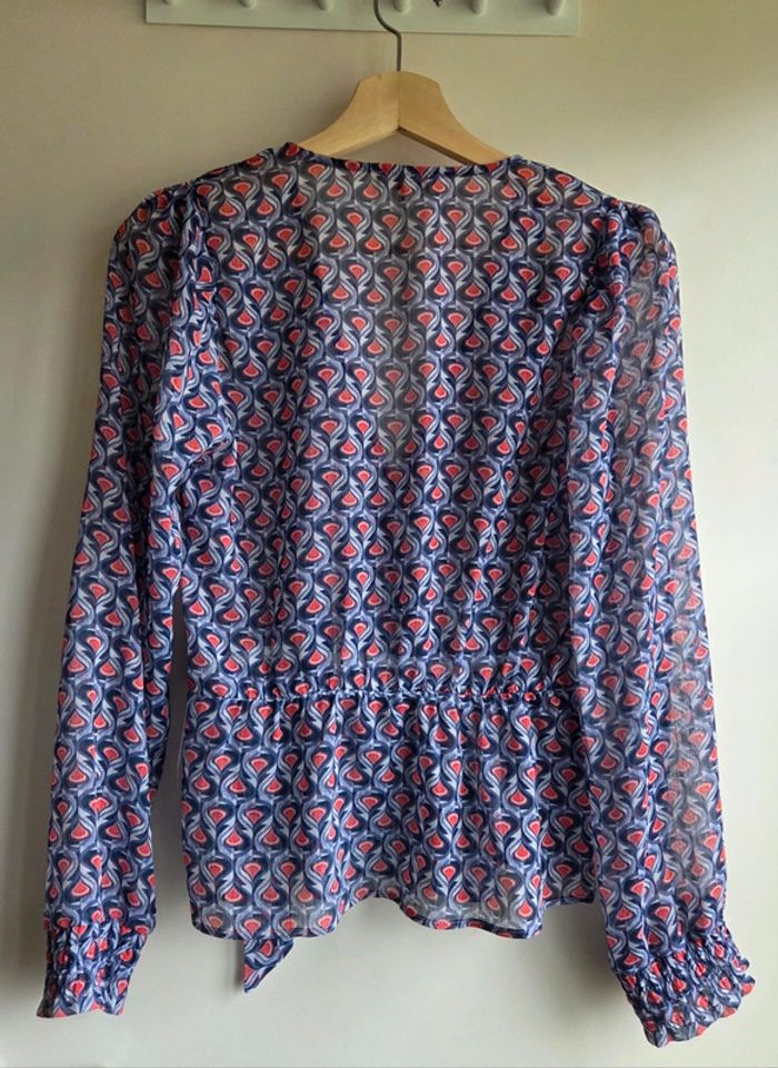 Blouse cache-coeur imprimé géométrique Versia - taille XS - photo numéro 7