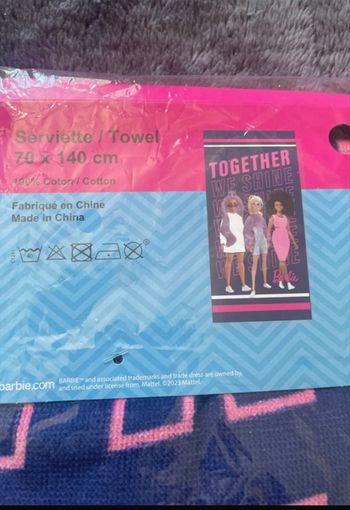 Serviette de bain barbie coton