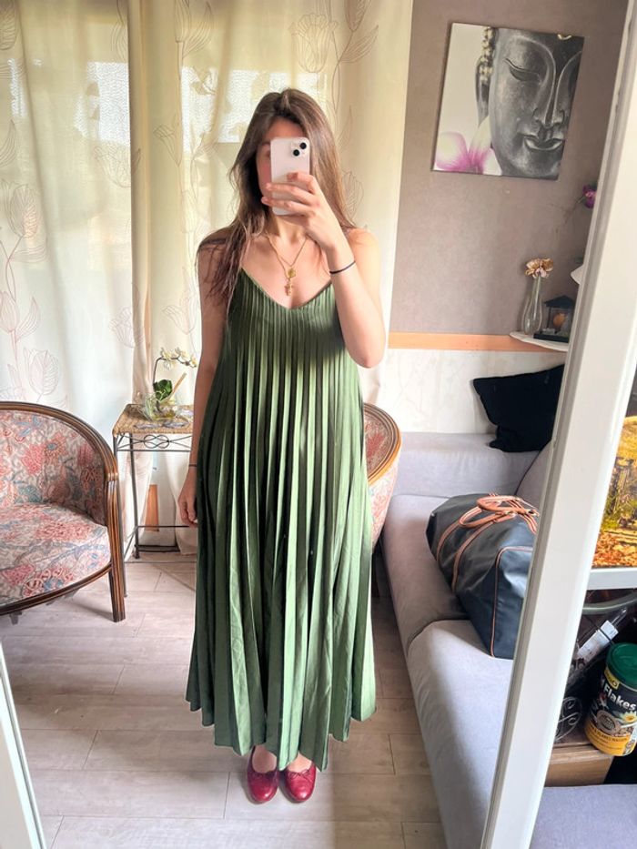 Robe patineuse tulipe verte bohème champêtre western - photo numéro 2