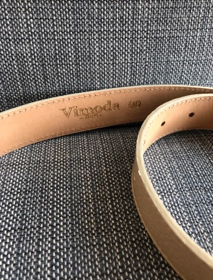 Ceinture femme cuir beige - photo numéro 3