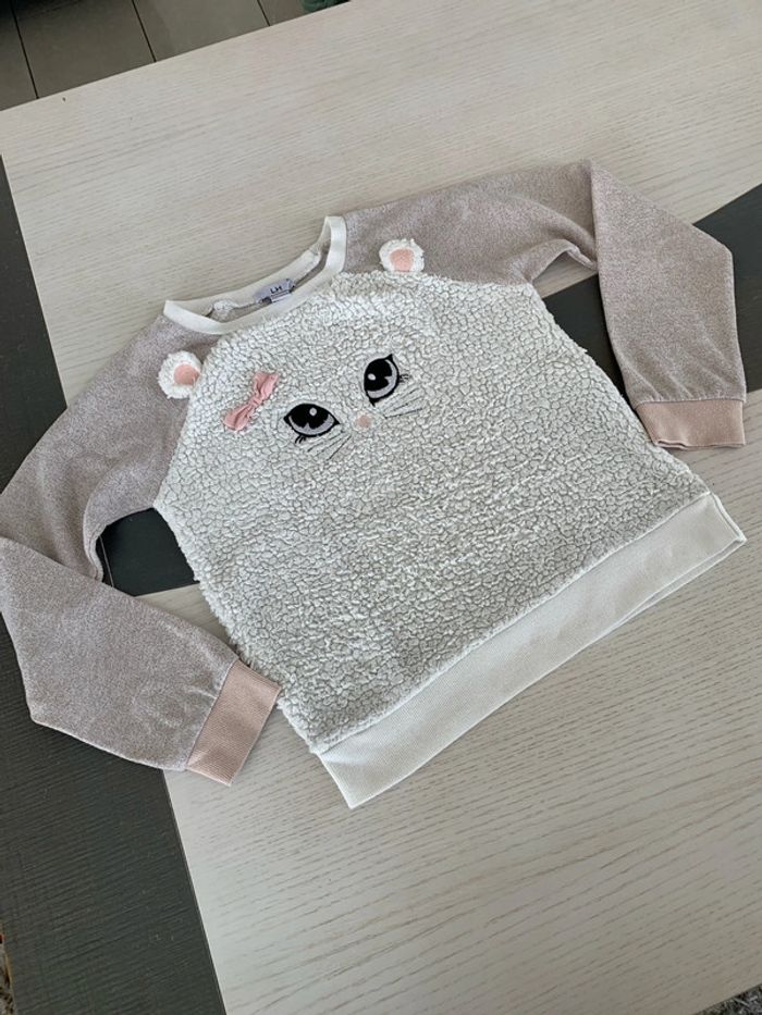 Pull bi matière chat 10 ans La Halle