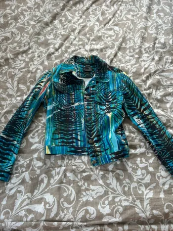 Veste en jeans bleu coloré Carla kops tailles