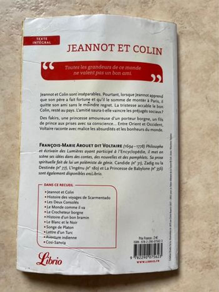 Livre Jeannot et Colin et autres contes philosophiques Voltaire - photo numéro 2