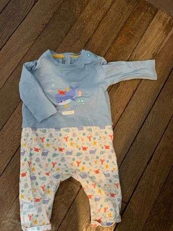 Pyjama léger bébé 9 mois toucher velours