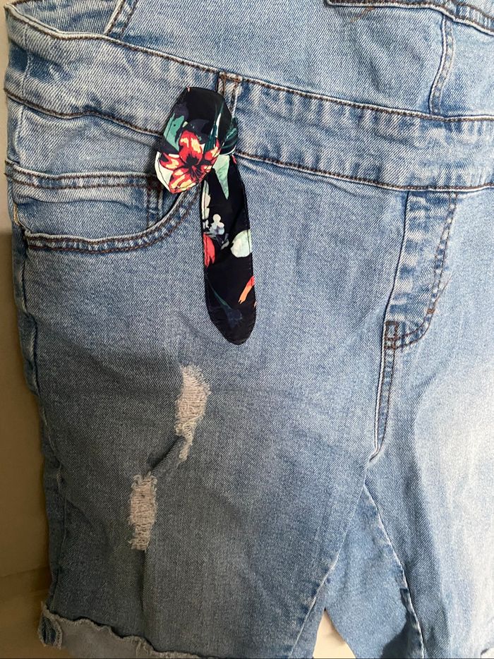 Combi short en jean - photo numéro 2