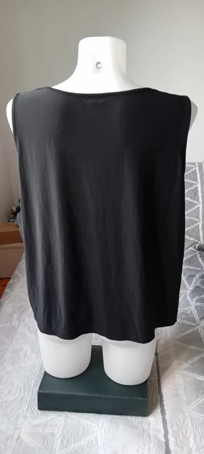 Débardeur fluide col rond noir femme xxl opaline - photo numéro 11