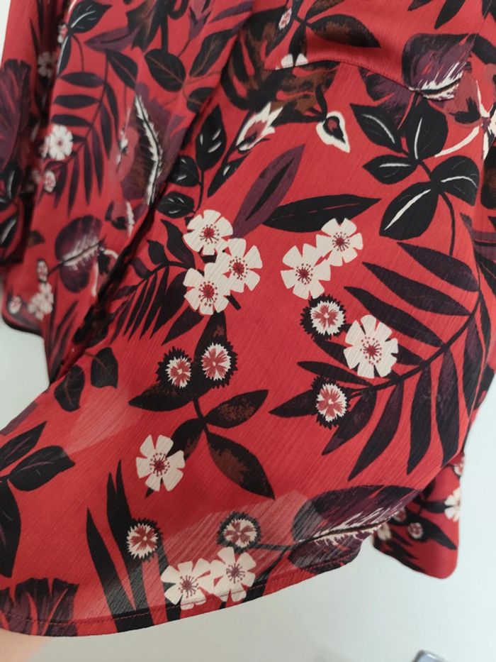 Chemise bordeau et noir taille S Zara - photo numéro 7