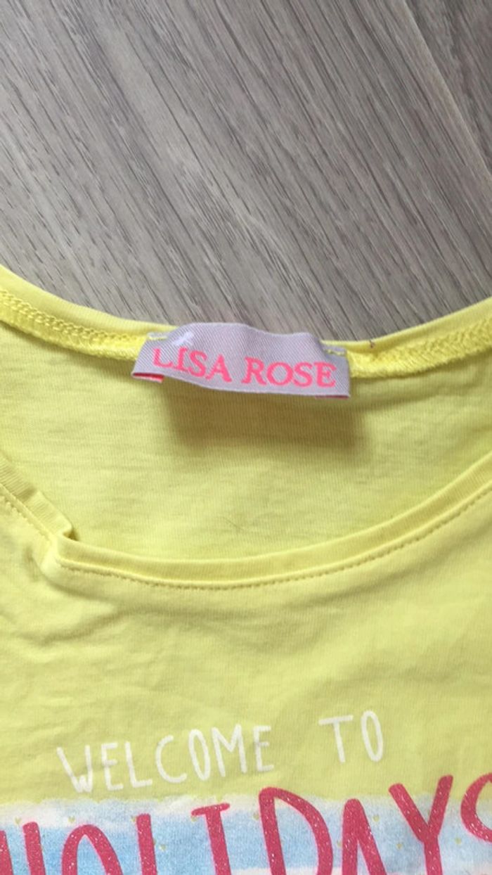 T-shirt fille 5 ans welcome to holidays paradise flamant rose - photo numéro 3