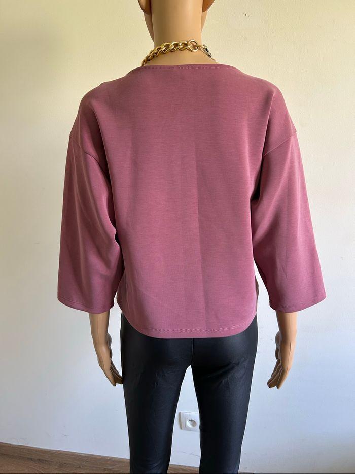 Pull sweat rose neuf avec strass Naf Naf taille S - photo numéro 5