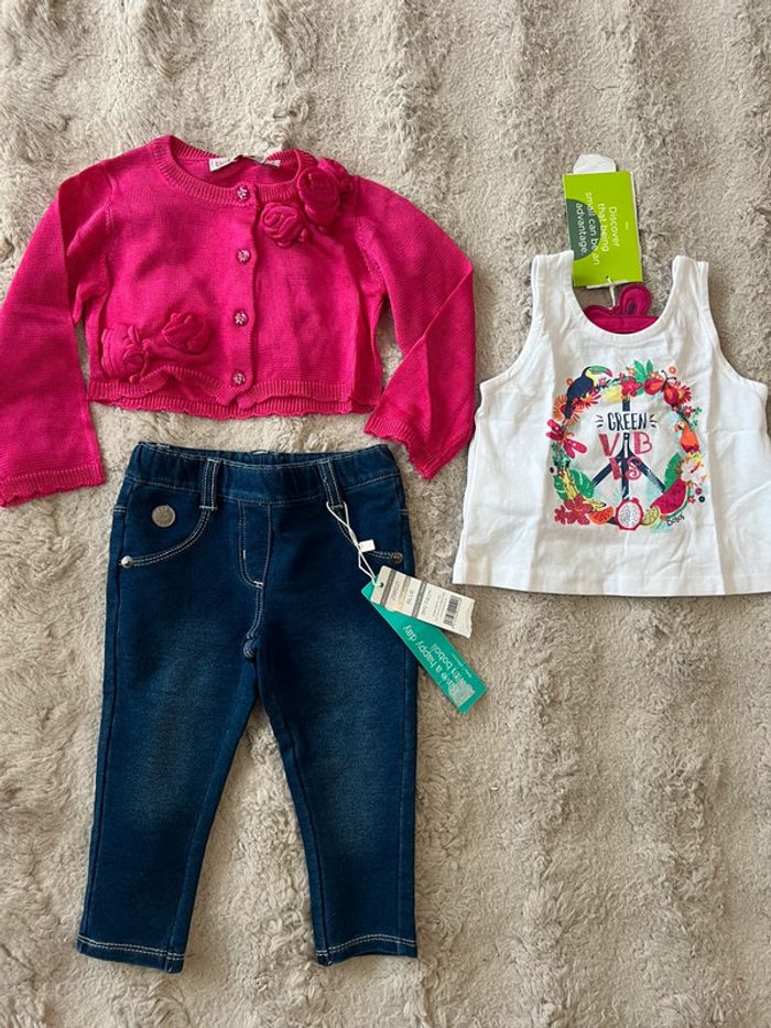 Ensemble 3 pièces pour fille 9 mois Boboli - photo numéro 2