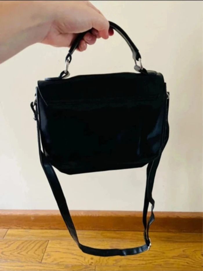 Sublime Sac à main en bandoulière noir mini cartable à boucle et poignée - photo numéro 4