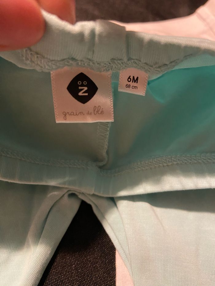 Lot de 2 Pantalons bleu clair turquoise et blanc - photo numéro 5