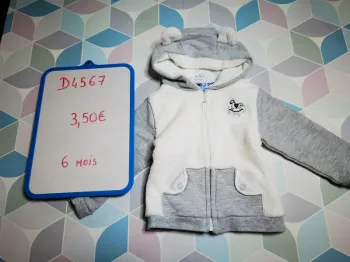 D4567 - veste zippée garçon 6 mois