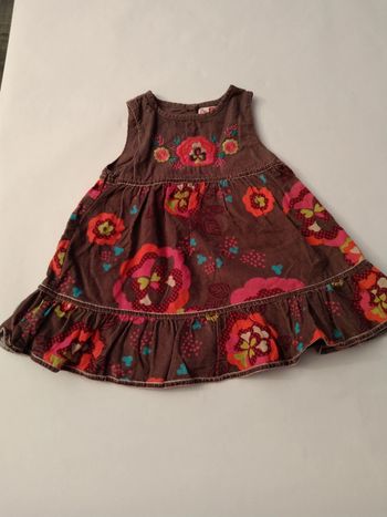 robe imprimée sans manches en velours dpam fille 6 mois