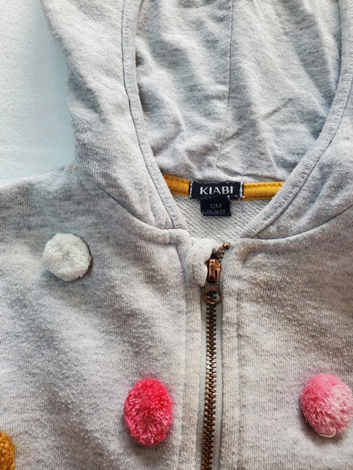 Veste zippée grise Kiabi 12 mois - photo numéro 5
