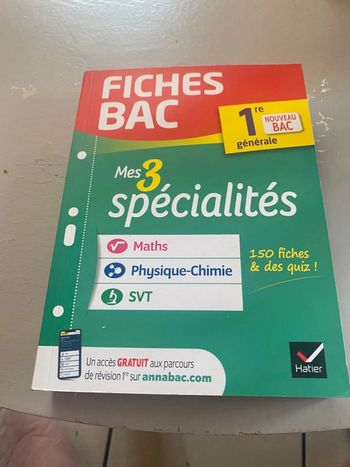 livres de Fiches bac spécialité scientifique classe de première idéal pour la rentrée
