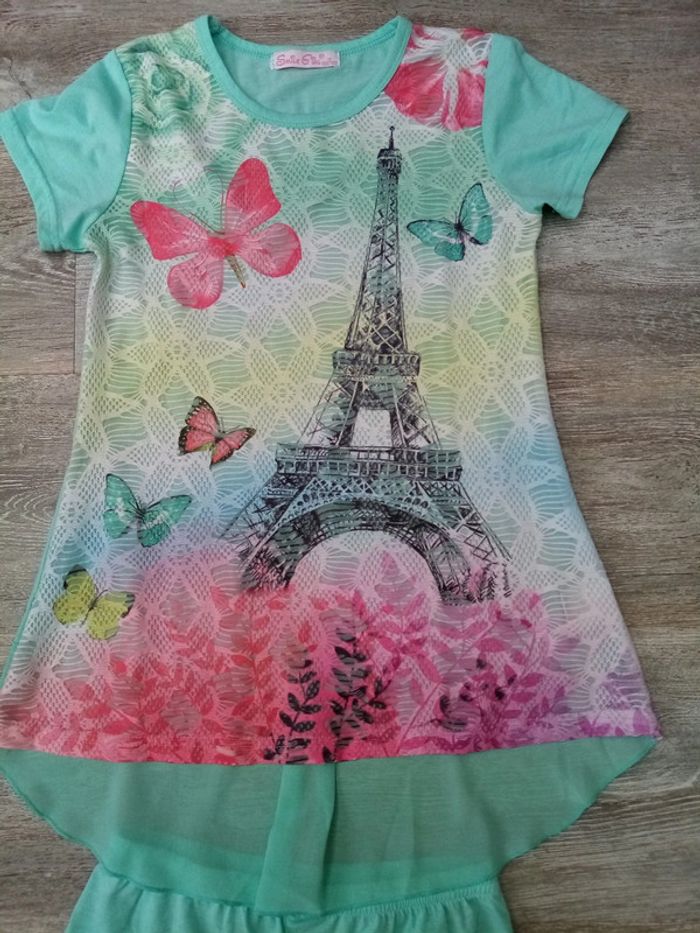 Ensemble été fille 10A (haut + legging court) - photo numéro 3