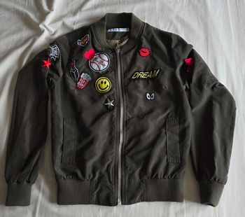 Lola & Liza Bomber Patches Kaki Excellent État Taille XXS