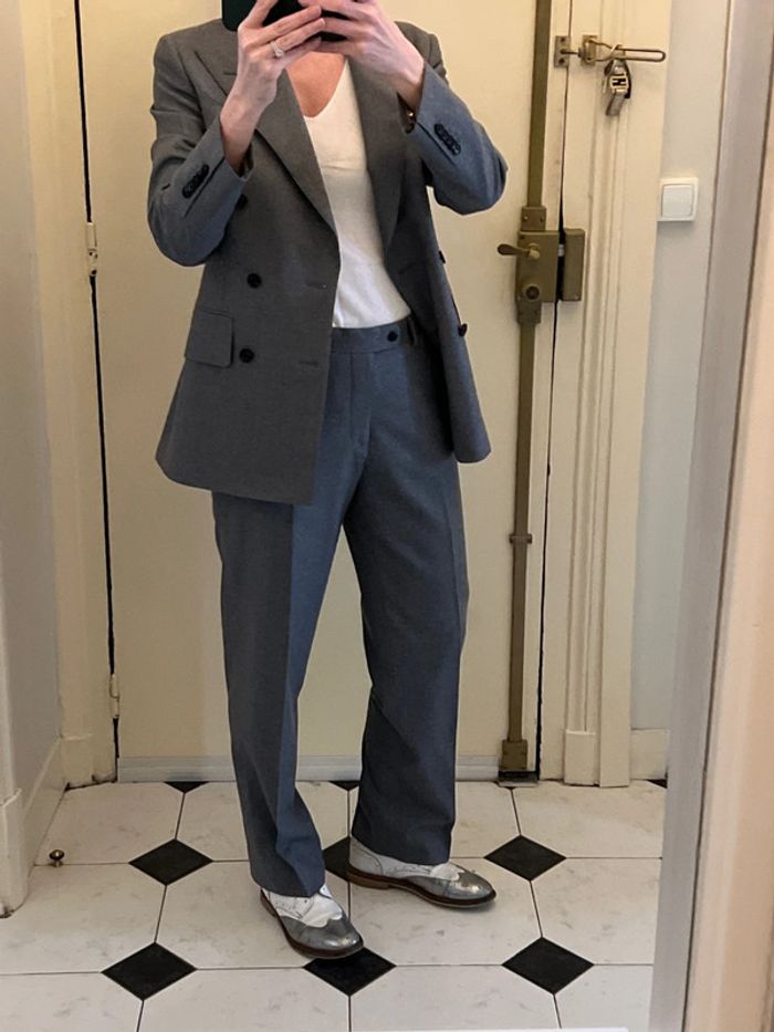 Tailleur pantalon gris clair veste croisée 6 boutons en laine et cachemire - Suitsupply - photo numéro 4