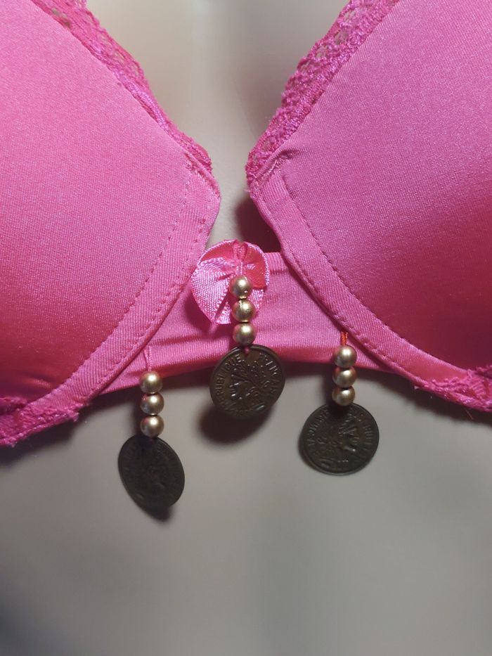 Ensemble soutien-gorge et string rose fluo - photo numéro 4