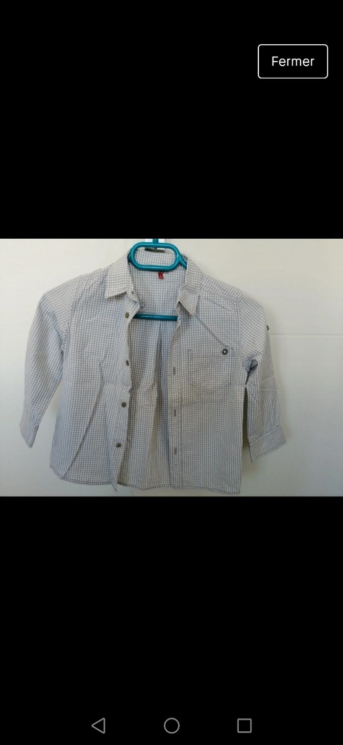 Chemise vichy grise 4 ans