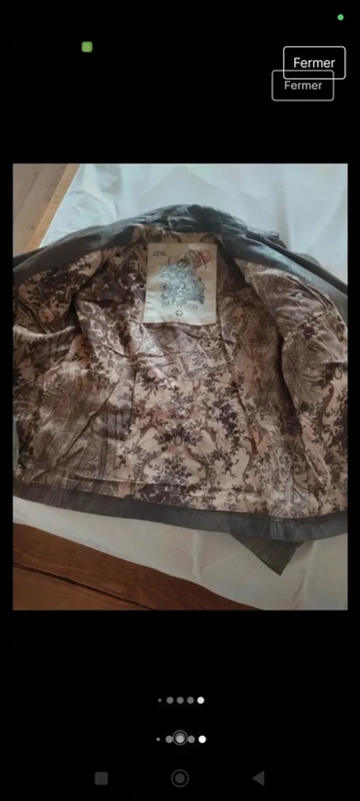 Veste en cuir Oakwood marron M - photo numéro 6