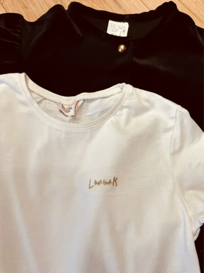 Taille 8 ans tenue 3 pièces fête fille multimarque noir blanc or * scintillant * 🎄 - photo numéro 8