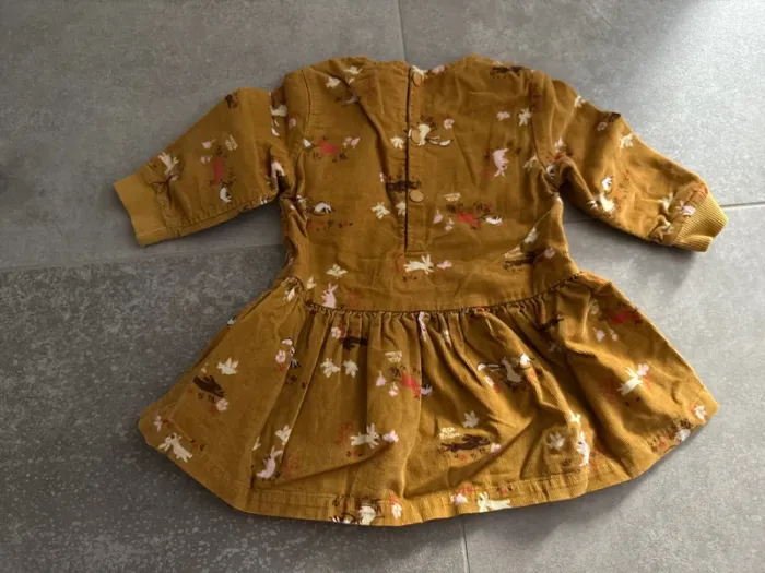 Robe manche longue marron beige 12 mois - photo numéro 2