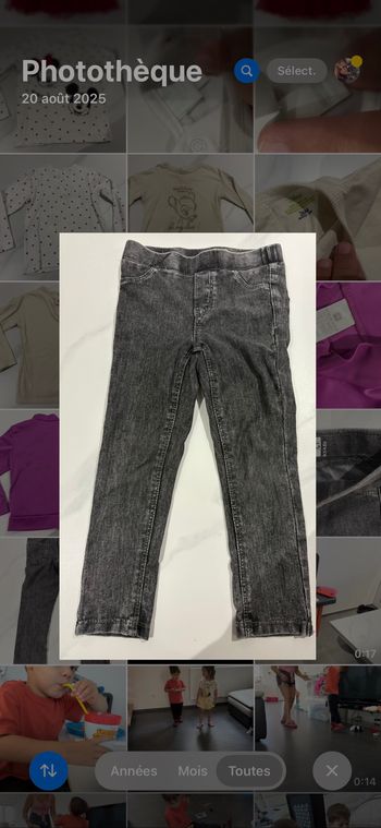 Jegging noir délavé/gris 4 ans Kiabi fille