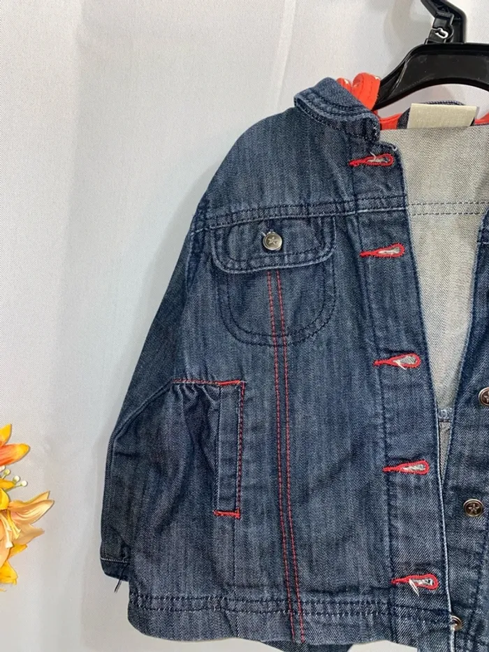 Veste en jean coton bleu avec capuche DPAM 2 ans / 24 mois - n86m - photo numéro 3