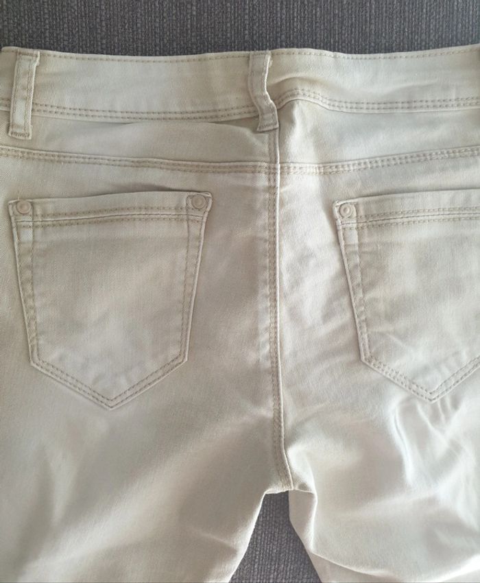 Pantacourt jean beige - photo numéro 4