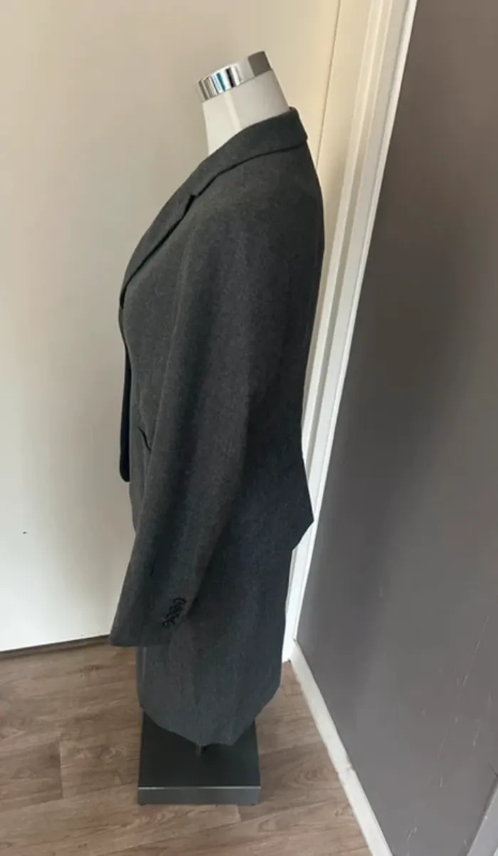 Ensemble tailleur robe+veste gris en laine, femme, taille 36 - photo numéro 2