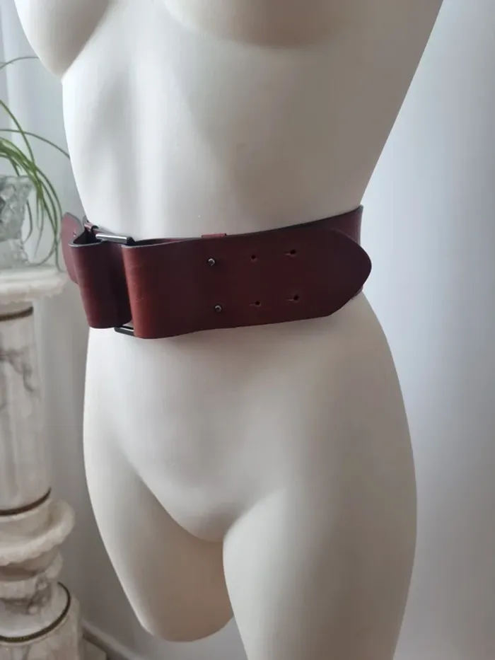 Ceinture en cuir marron neuve Caroll - photo numéro 11