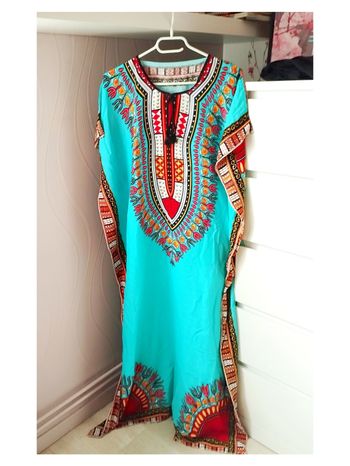 Robe Gandoura longue verte, Abaya marocaine