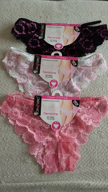 Lot de 3 culottes rose noire et blanche taille 34/36 femme