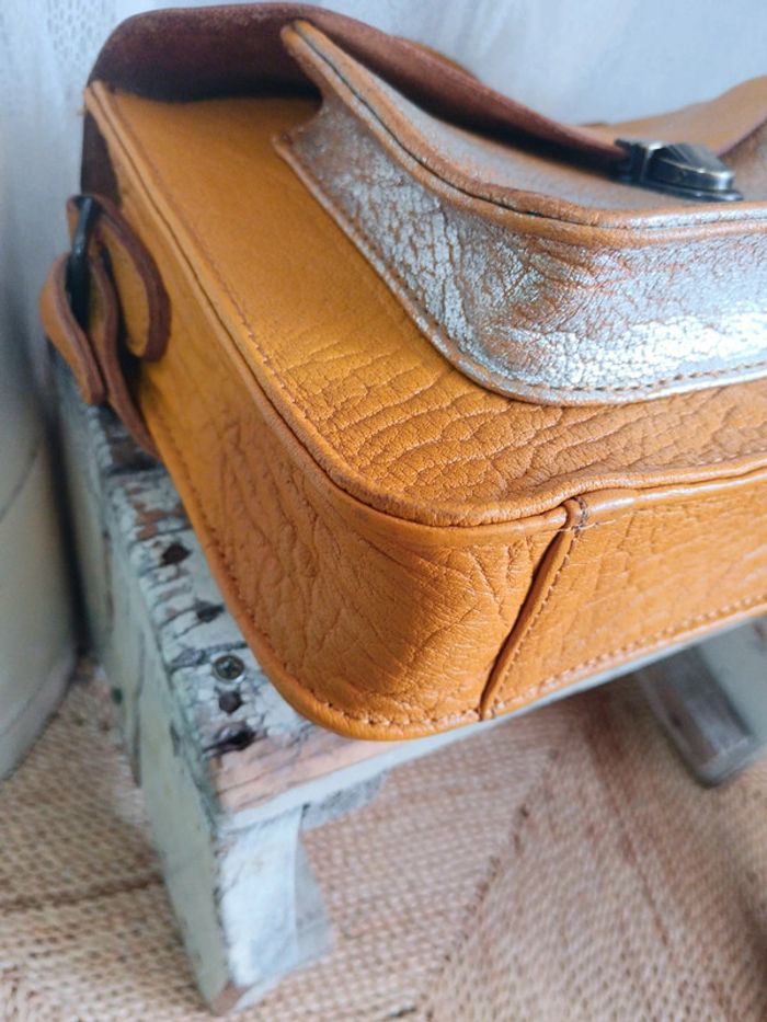 Paul Marius | Sac cartable mademoiselle Georges | safran argenté - photo numéro 11