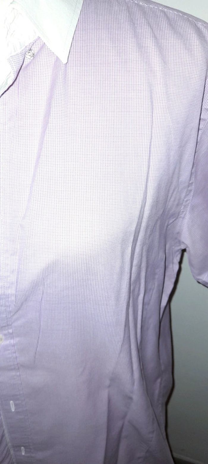 Chemise fitted manches courtes Jules taille l couleur lila et blanc - photo numéro 4