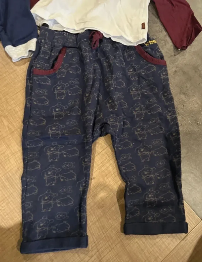 Ensemble jogging, veste a capuche et t-shirt manches longues winnie l’ourson bébé garçon 24 mois - photo numéro 2