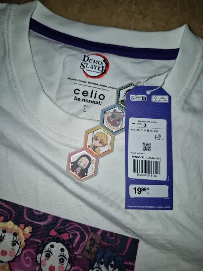 T-shirt Demon Slayer Celio Homme en L - photo numéro 2