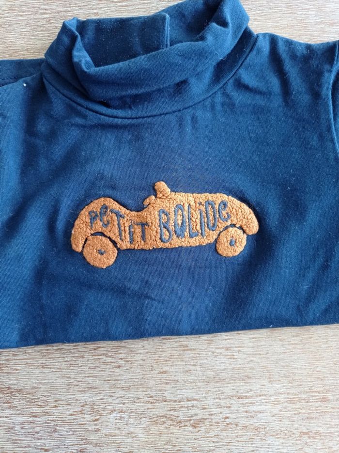 Sous pull, col roulé petit bolide 9 mois - photo numéro 2