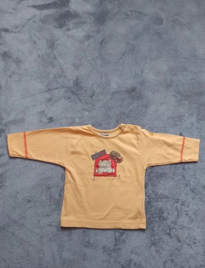 Ensemble pantalon+2 tee shirt 6 mois " éléphant " - photo numéro 5