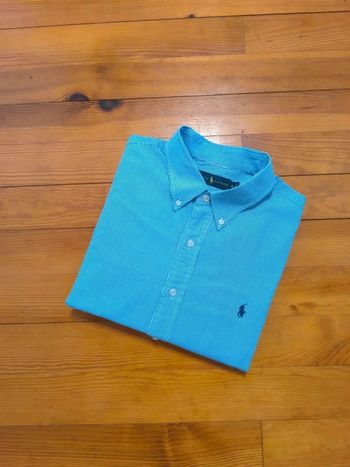 Chemise à rayure - Ralph Lauren - Logo brodé marine - Bleu, blanc - Taille XL