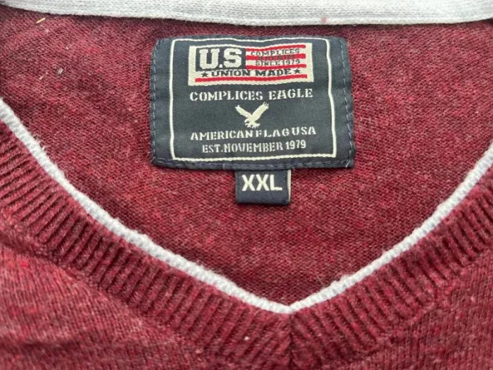 Pull bordeau et blanc taille XXL - photo numéro 2