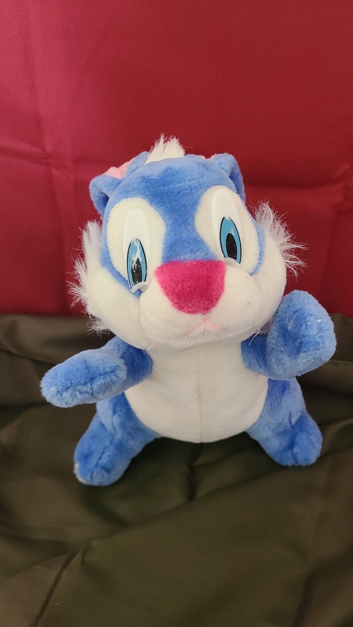 LAPIN DOUDOU BLEU BEIGE ANCIEN VINTAGE PELUCHE - photo numéro 6