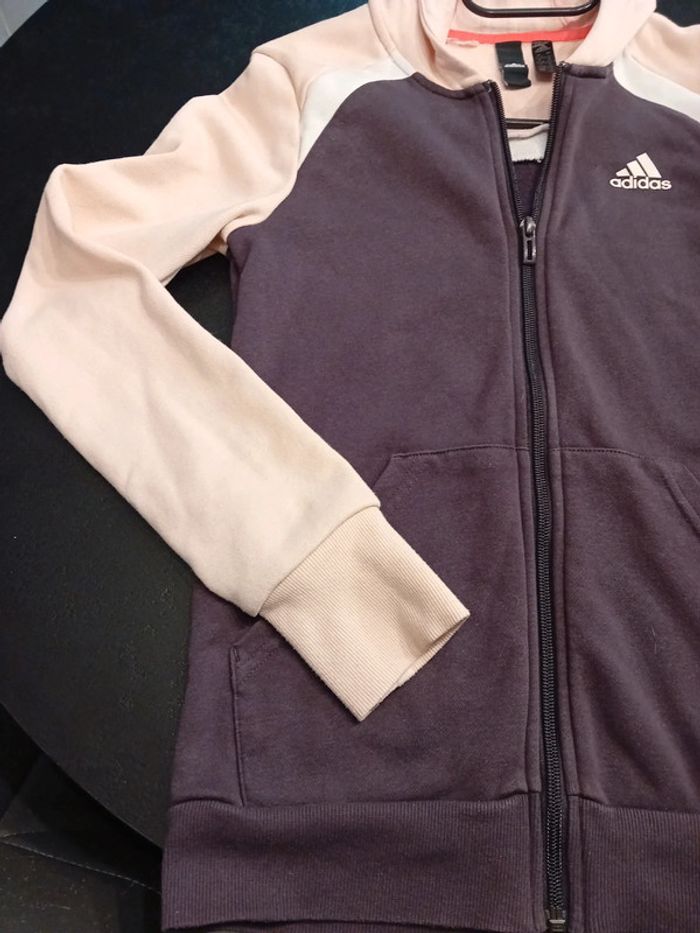 Veste Adidas Fille 13/14 ans Rose Violet Blanc - photo numéro 9