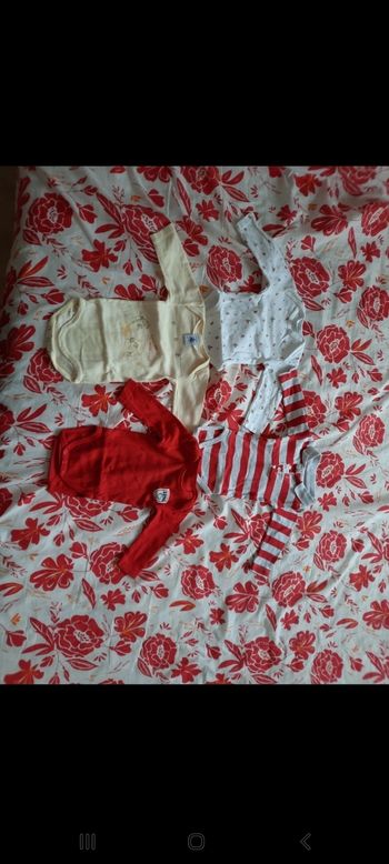 Lot 4 boddies manches longue 3 mois