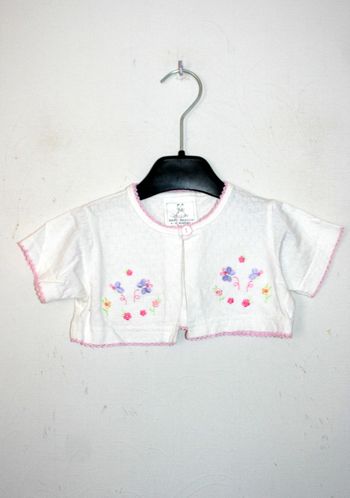 Gilet blanc manches courtes 6/9m