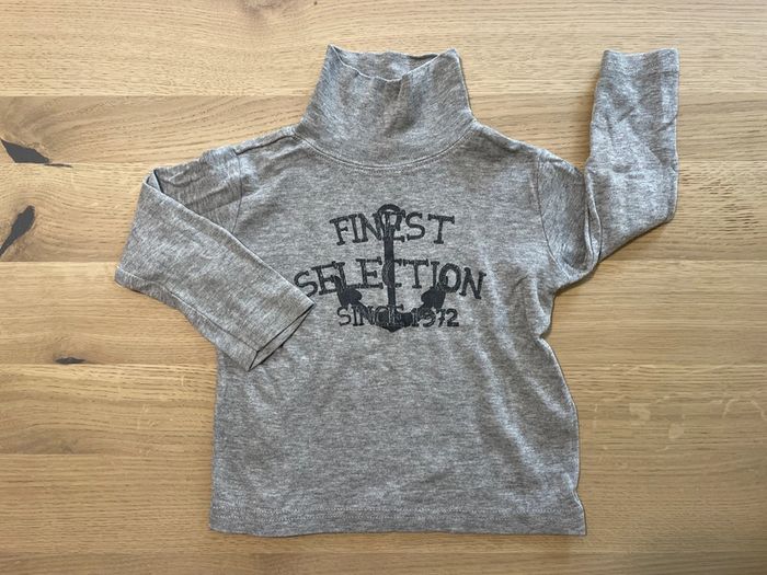 T-shirt manches longues avec col gris 2 ans