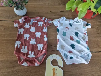 Lot 2 bodies lapin - Taille 74/80cm - Nijntje